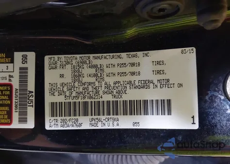 2015 Toyota Tundra Sr5 4.6L V8 из США, поврежденный, VIN 5TFUM5F18FX062314